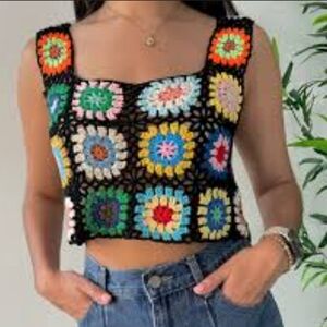 Boho Crochet Top Size M
